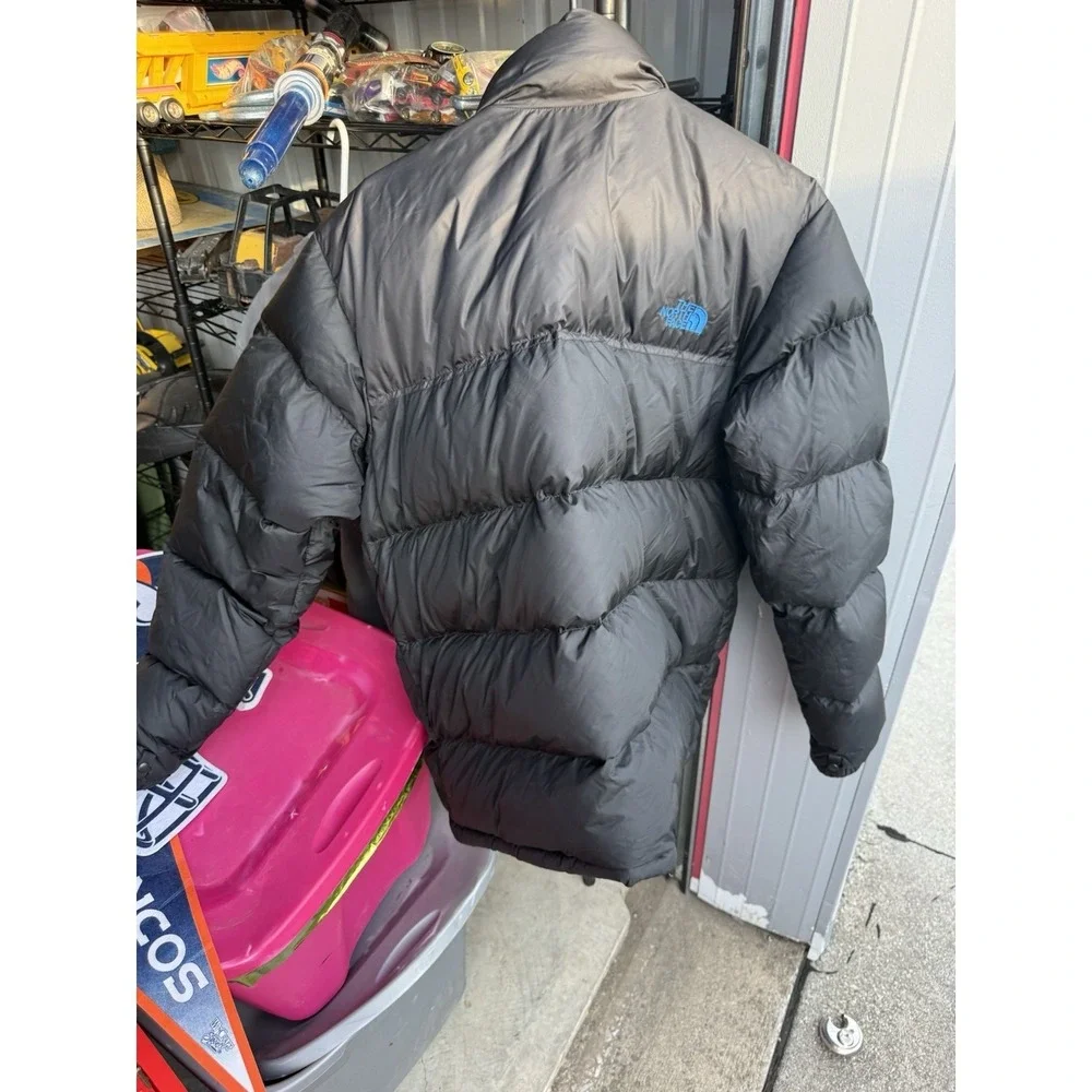 The North Face 700 Fill Down Puffer Jacket Black Blue Men's Large Coat Winter